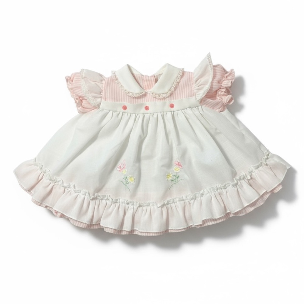 VINTAGE Pink and White Striped Dress